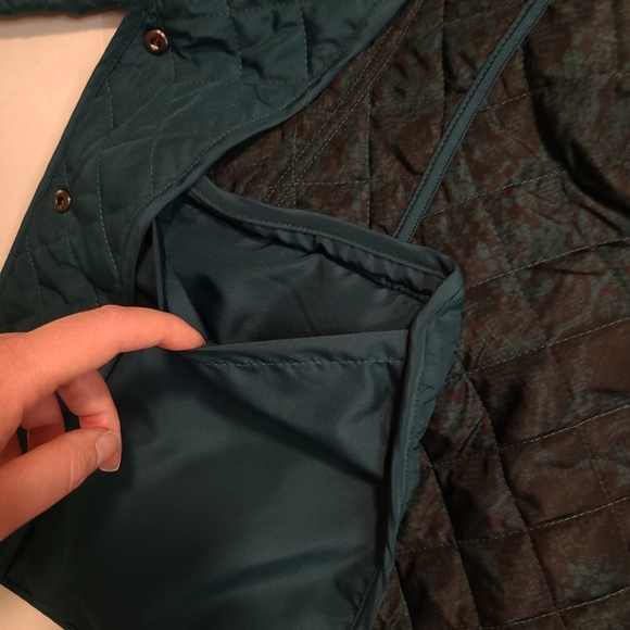 Chico's Jacket Woman XS-SM Green Quilted Snap Button Front Collared Light Fall - Picture 6 of 11